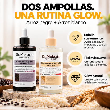 Peel Shot Dúo Exfoliante Coreano de Arroz Negro y Arroz Blanco
