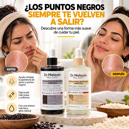 Peel Shot Dúo Exfoliante Coreano de Arroz Negro y Arroz Blanco